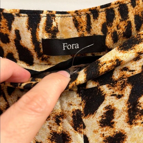 Leopard Print Wide-Leg low rise cotton Pants Sz2 - Picture 4 of 6